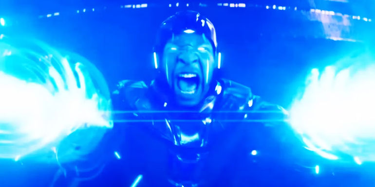 Jonathan Majors' Kang the Conqueror attacking in Ant-Man and the Wasp Quantumania