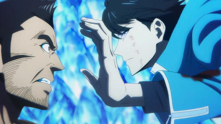 Sung Jinwoo finishes off Hwang Dongsuk (Image via A-1 Pictures)