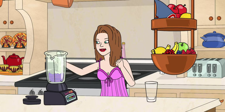 Sarah Lynn (Kristen Schaal) operates a blender in BoJack Horseman.