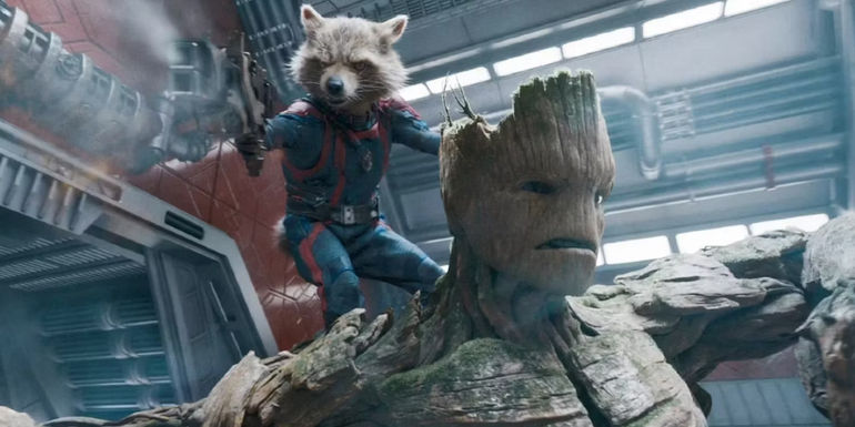 Rocket Raccoon and Groot in Guardians of the Galaxy Vol. 3