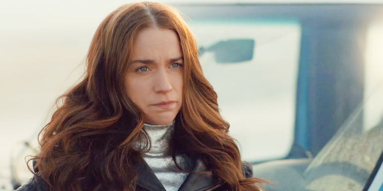 Wynonna Earp with looking stern in Wynonna Earp