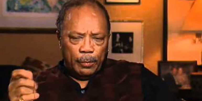 Quincy Jones giving an interview