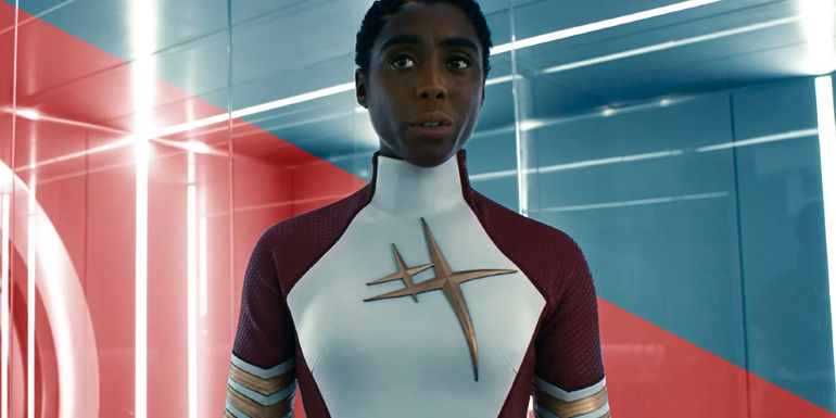 Maria Rambeau, aka Binary, speaks to Monica at the end of The Marvels