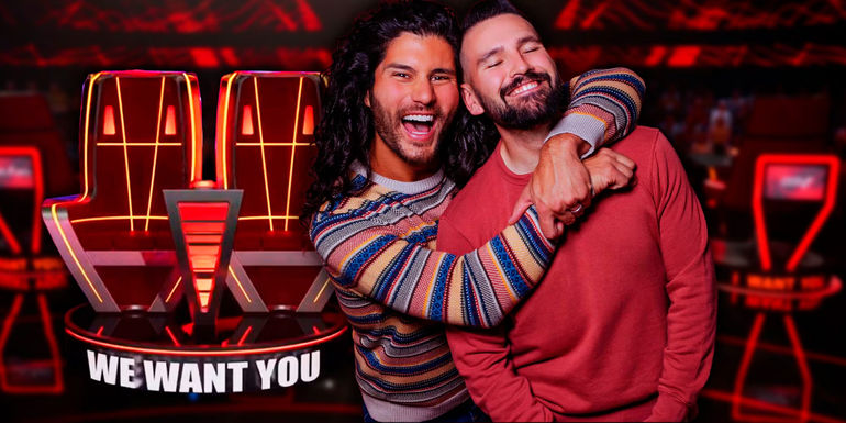 The Voice's Dan + Shay in front of 