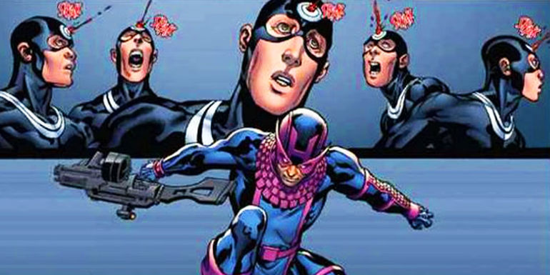 Bullseye fighting Hawkeye in Marvel Comics