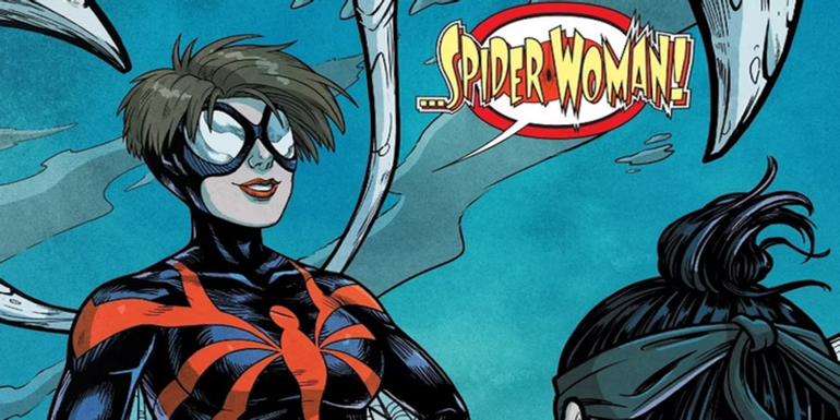 Mattie Franklin declares herself as Spider-Woman to a character off panel.
