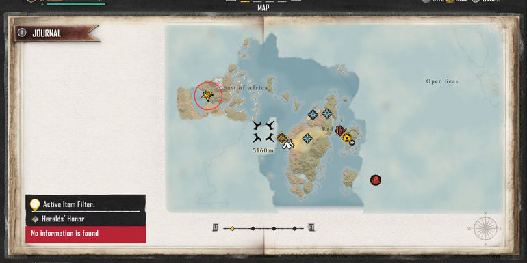 skull and bones sunken goldmine map location