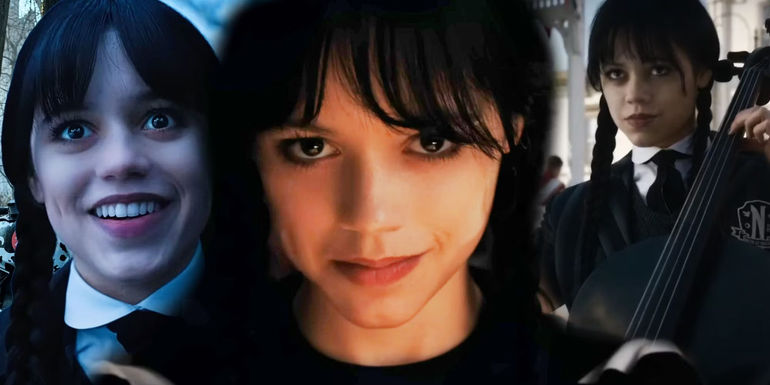 Custom image of three different creepy Wednesday Addams smiles