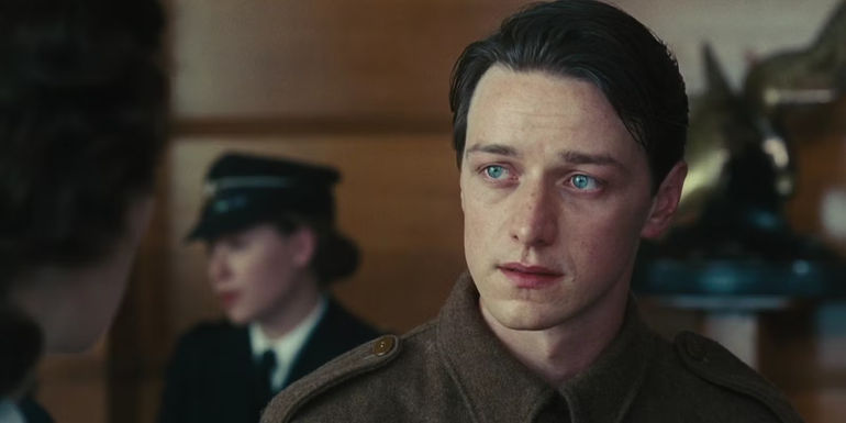 James McAvoy looking sad in Atonement