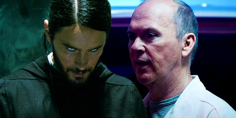 Split image of Morbius looking menacing and Vulture looking uncertain