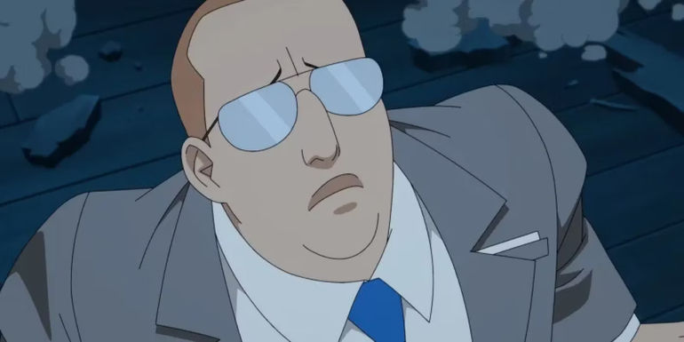 Donald looking up worriedly in Invincible season 2