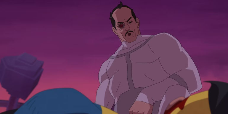 General Kregg standing over Mark's body in Invincible season 2, episode 4