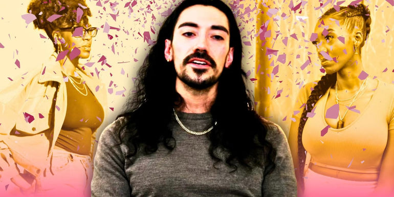 Orion Martzloff from Married at First Sight Season 17 with wife Lauren background montage