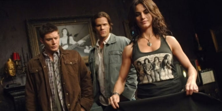 Jensen Ackles, Thunderbird Dinwiddie, and Jared Padalecki in the Supernatural episode Lazarus Rising