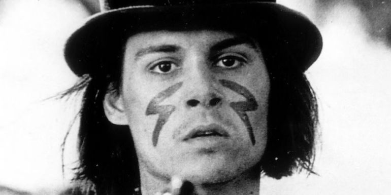 William Blake aiming a revolver at the camera in Jim Jarmusch's Dead Man