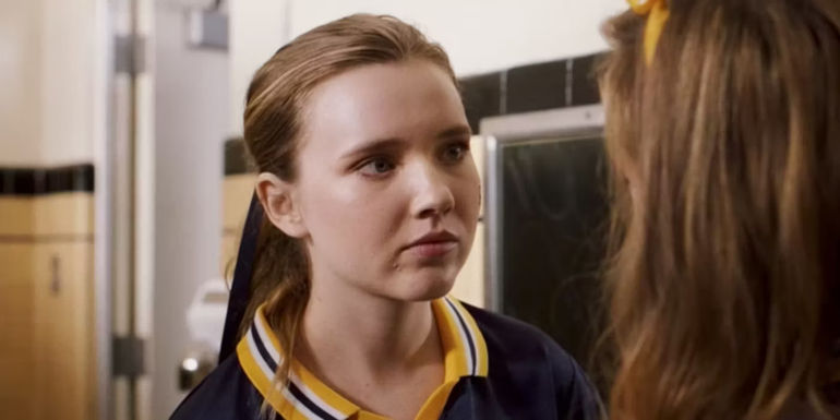 Allie looking at Jackie in the locker room in Yellowjackets' pilot episode