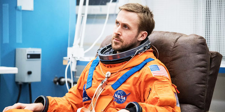 First Man Ryan Gosling in his astronaut suit