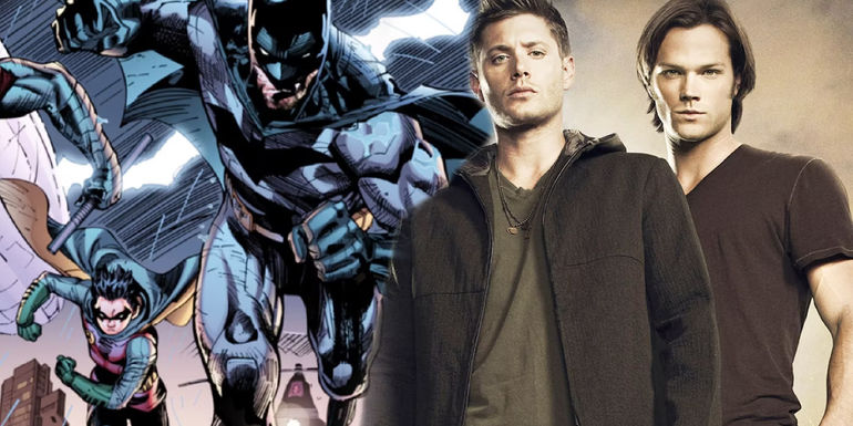 Jensen Ackles and Jared Padalecki with Batman and Robin custom News image