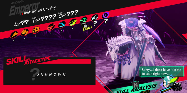 Image of the weaknesses of the Fleetfooted Cavalry in Persona 3 Reload