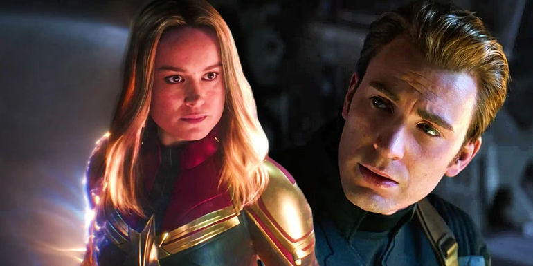 Custom image of Captain Marvel and Captain America in Avengers: Endgame.