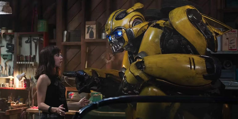 Charlie talking to Bumblebee.