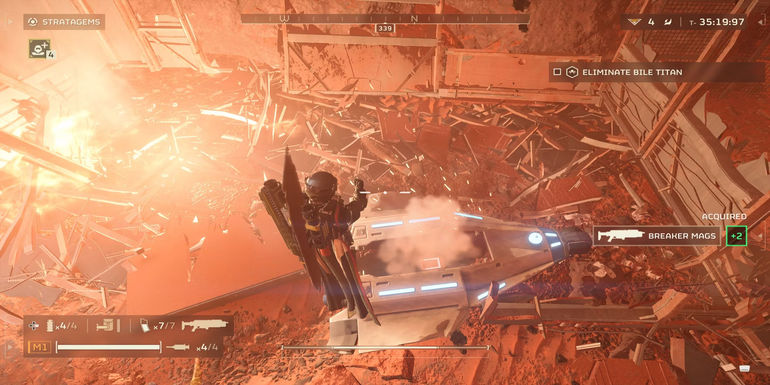 A player opens a pod with resources inside