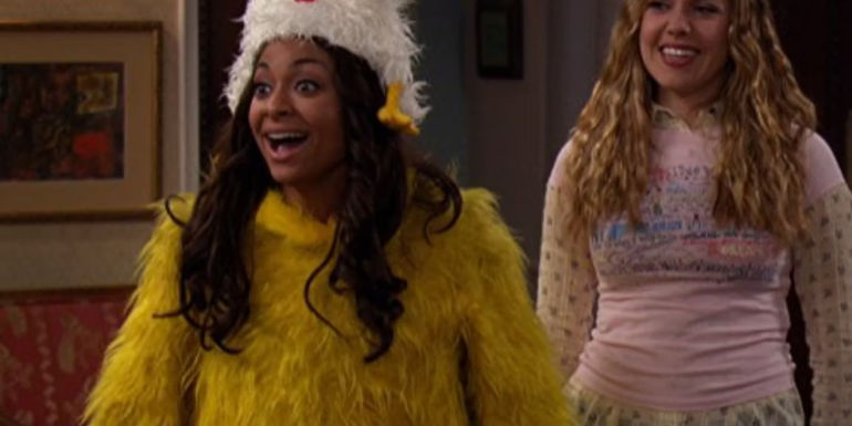 Raven-Symoné in a feathery outfit in State of Georgia