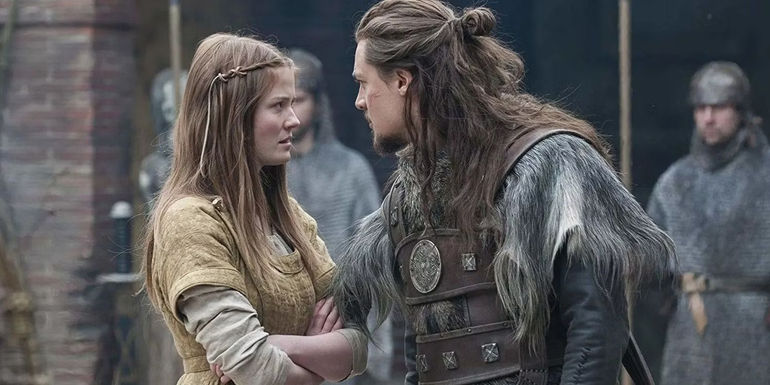 Amy Wren as Mildrith and Uhtred in The Last Kingdom.