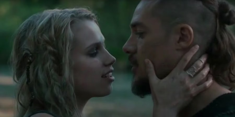 Uhtred embracing Skade in The Last Kingdom.