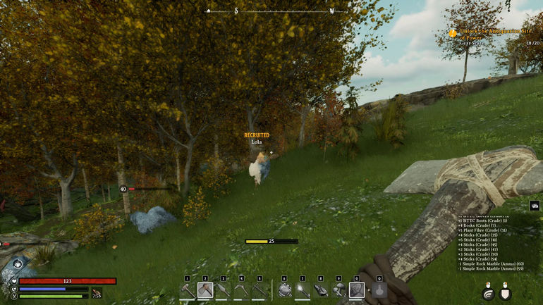 Companion trying to fight wolves in Nightingale