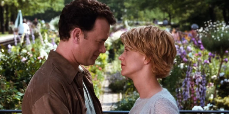 Joe và Kathleen nhìn vào mắt nhau trong You've Got Mail