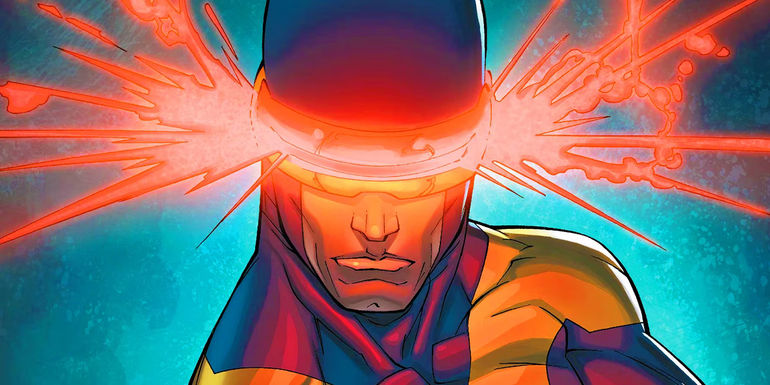 Cyclops using his laser power in Marvel Comics