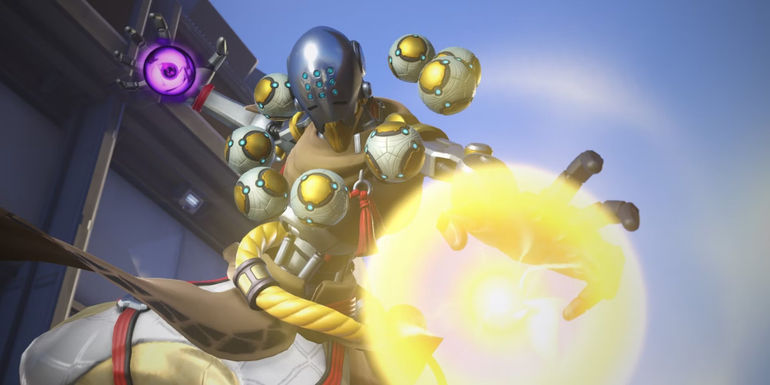 Zenyatta from Overwatch 2 holds 2 Harmony Orbs in his hands.