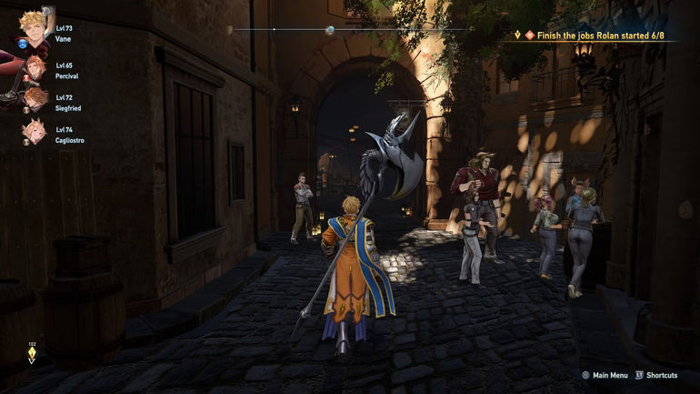 Entrance to Zathba's bar in Granblue Fantasy: Relink