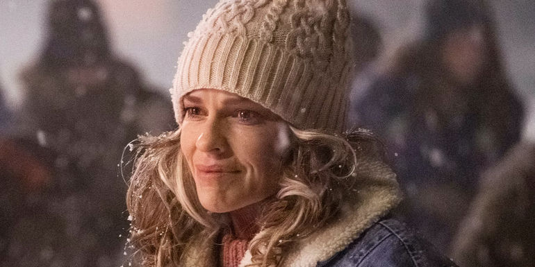 Hillary Swank in Snow in Ordinary Angels