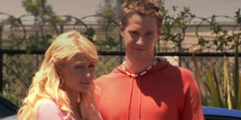 Paris Hilton on a moped in Veronica Mars