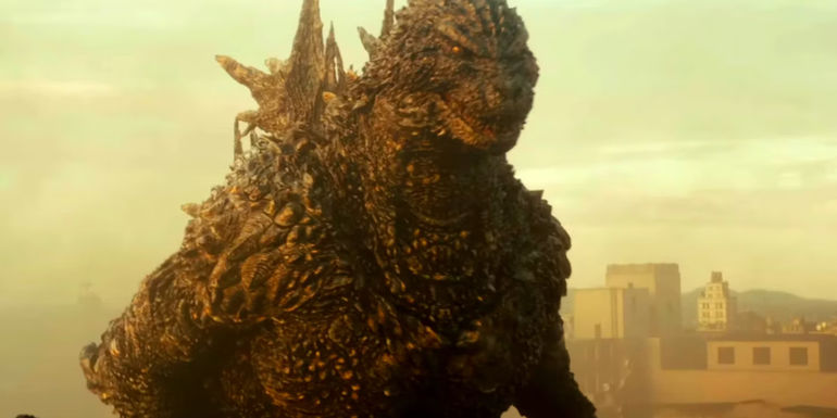 Godzilla Rampaging in Godzilla Minus One