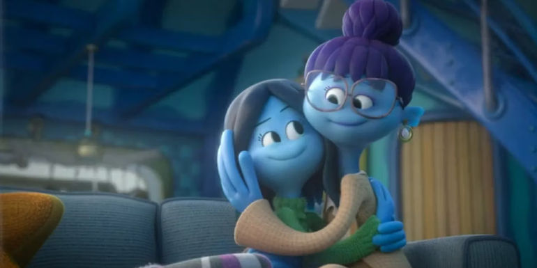 Ruby Gillman is hugging her mother in Ruby Gillman Teenage Kraken.