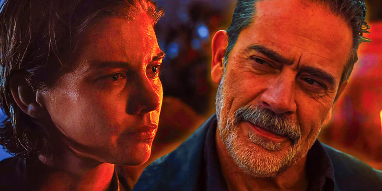 Jeffrey Dean Morgan as Negan and Lauren Cohan as Maggie in Walking Dead Dead City