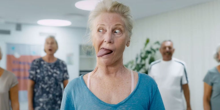 Alice making a silly face in Golden Years