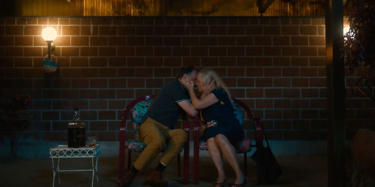 Peter and Alice embracing in Golden Years