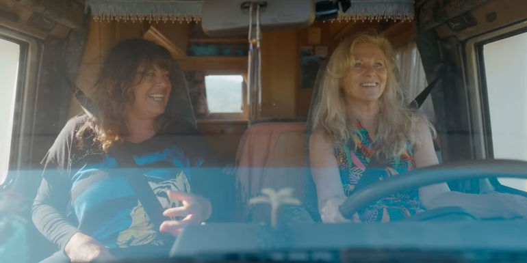 Alice and Michi singing in the RV in Golden Years