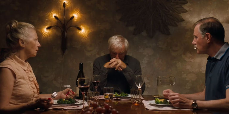 Alice, Peter and Heinz at the dinner table in Golden Years