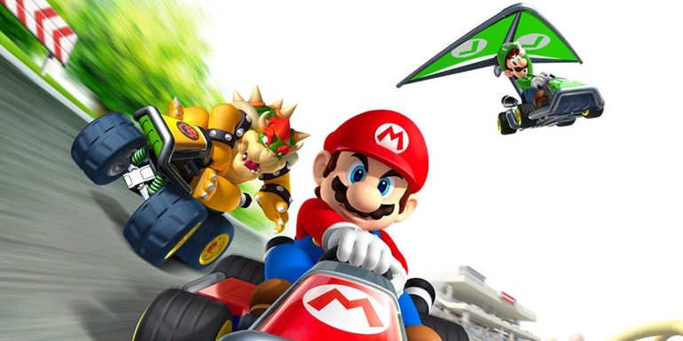 maro, bowser and luigi racing in mario kart 7 box art - Best-Selling Nintendo 3DS Games