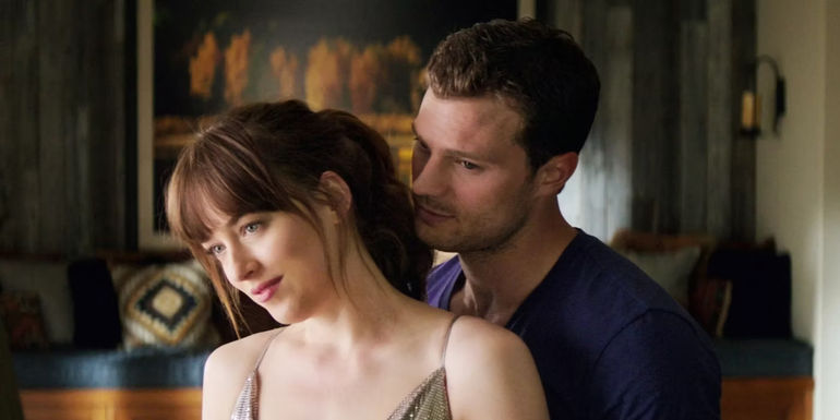 Dakota Johnson and Jamie Dornan in Fifty Shades of Grey