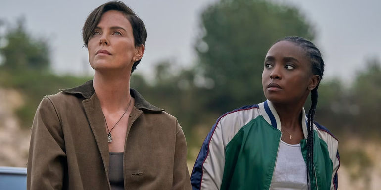 Charlize Theron and KiKi Layne in The Old Guard