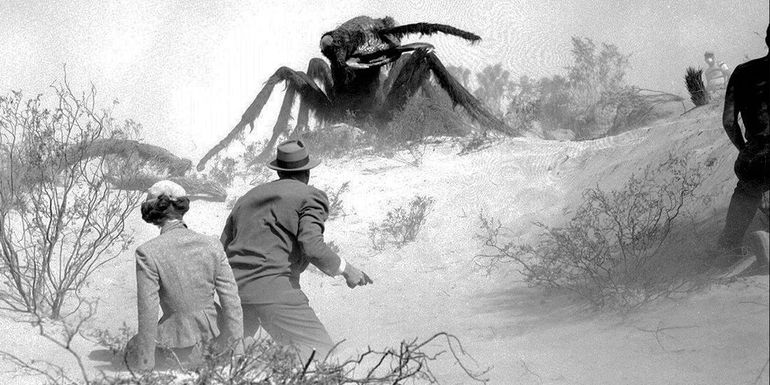 A giant ant climbs over a hill in Them! - Directed by Gordon Douglas - Them! (1954)