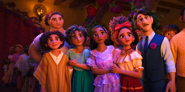 The family assemble in Encanto - Voiced by Rhenzy Feliz - Camilo: Shapeshifter