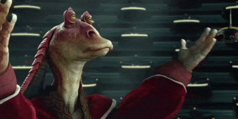 Jar Jar Binks fills in as a Galactic Senate Representative in Star Wars - Jar Jar Infiltrated The Senate