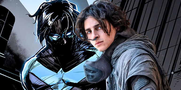 Chalamet in Dune and Nightwing from DC Comics